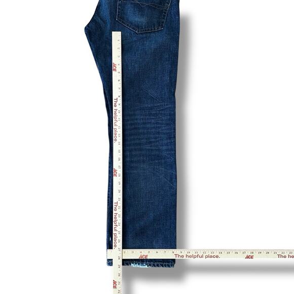 Polo Ralph Lauren Men’s Classic Straight Jeans 32x30 Dark Wash Distressed Hem - Picture 6 of 11
